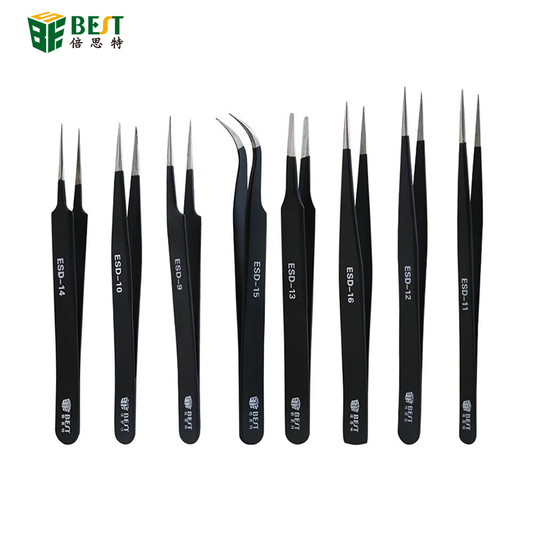 防靜電不銹鋼鑷子 302不銹鋼材 鑷子套裝不銹鋼防靜電手機(jī)維修加硬不銹鋼尖頭鑷子彎頭圓頭加長夾