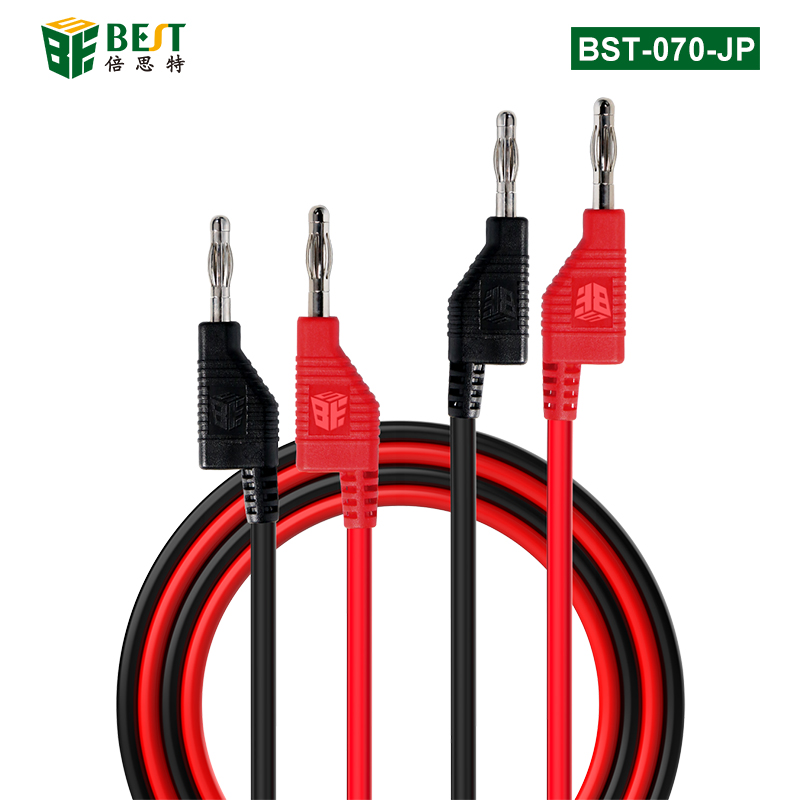 BST-070-JP 超導傳輸疊插香蕉插頭測試線 4mm燈籠插頭電力測試導線 公對公4MM香蕉插頭轉(zhuǎn)香蕉頭硅膠線高壓線 2000V20A大電流